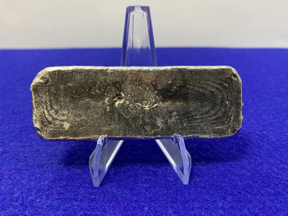 VINTAGE Monarch *SCARCE 10oz Poured SILVER BAR* Desirable Loaf Bar-img-4