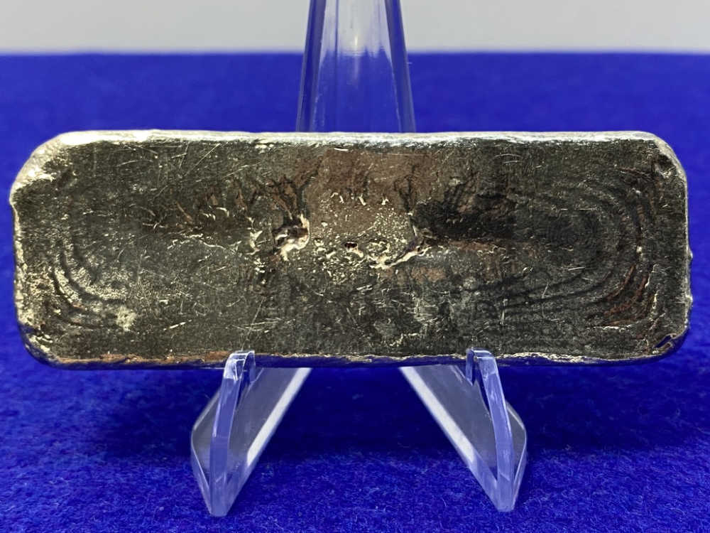 VINTAGE Monarch *SCARCE 10oz Poured SILVER BAR* Desirable Loaf Bar-img-5