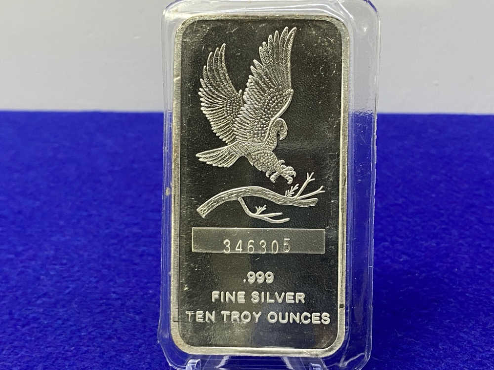 VINTAGE Silver Towne *FACTORY SEALED 10oz SILVER BAR* 10 Troy Ounces-img-3