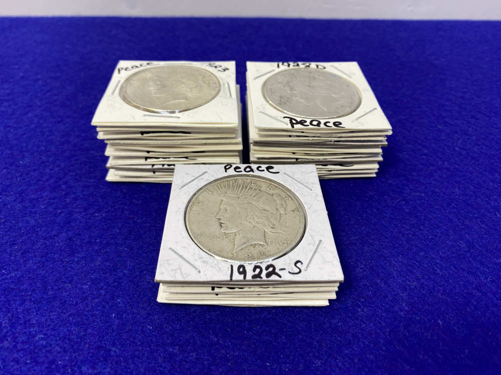 (25) Peace SILVER Dollars Collector's Stack VARIOUS YEARS & MINTS 1922-1928-img-4