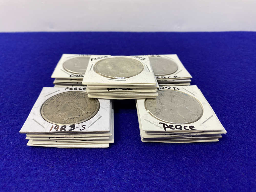 (25) Peace SILVER Dollars Collector's Stack VARIOUS YEARS & MINTS 1922-1928-img-3