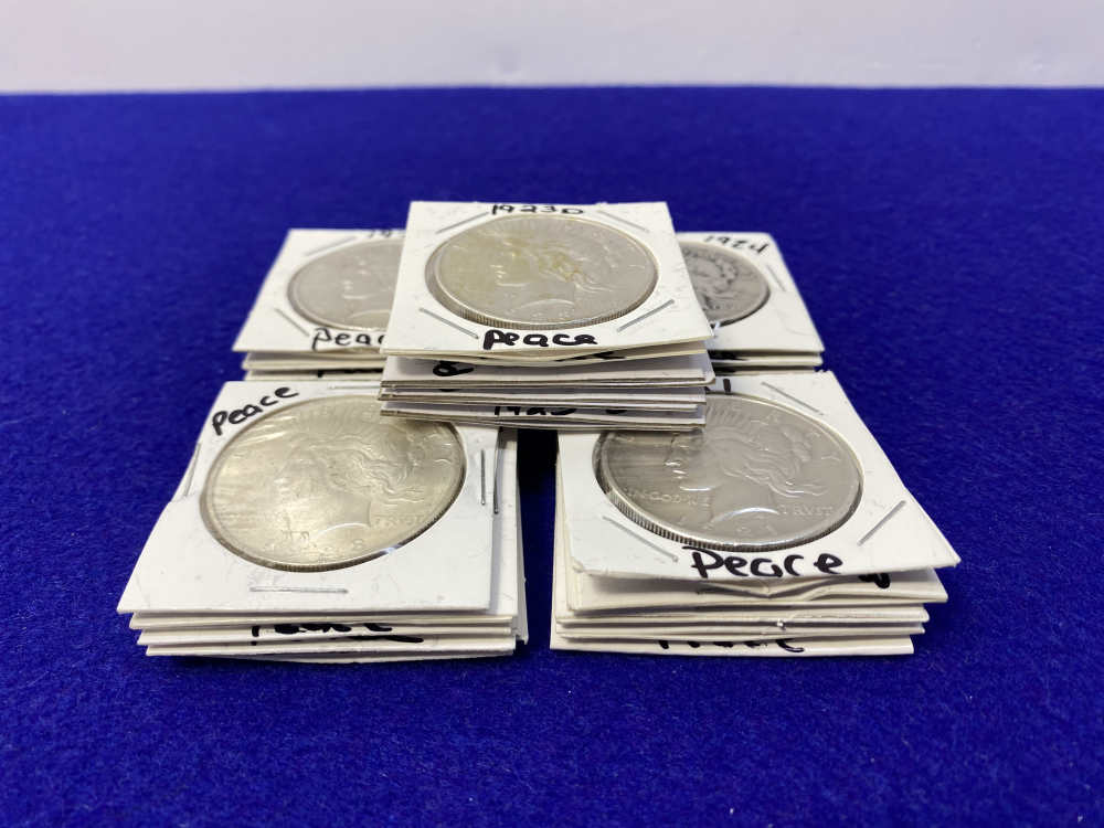 (25) Peace SILVER Dollars Collector's Stack VARIOUS YEARS & MINTS 1922-1928-img-3
