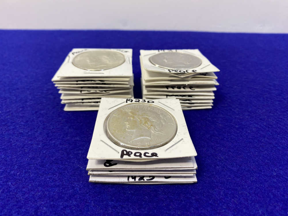 (25) Peace SILVER Dollars Collector's Stack VARIOUS YEARS & MINTS 1922-1928-img-4