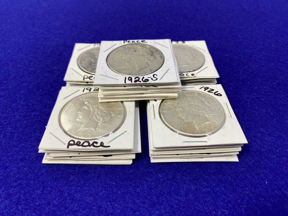 (25) Peace SILVER Dollars Collector's Stack VARIOUS YEARS & MINTS 1922-1928-img-3