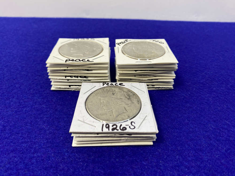 (25) Peace SILVER Dollars Collector's Stack VARIOUS YEARS & MINTS 1922-1928-img-4