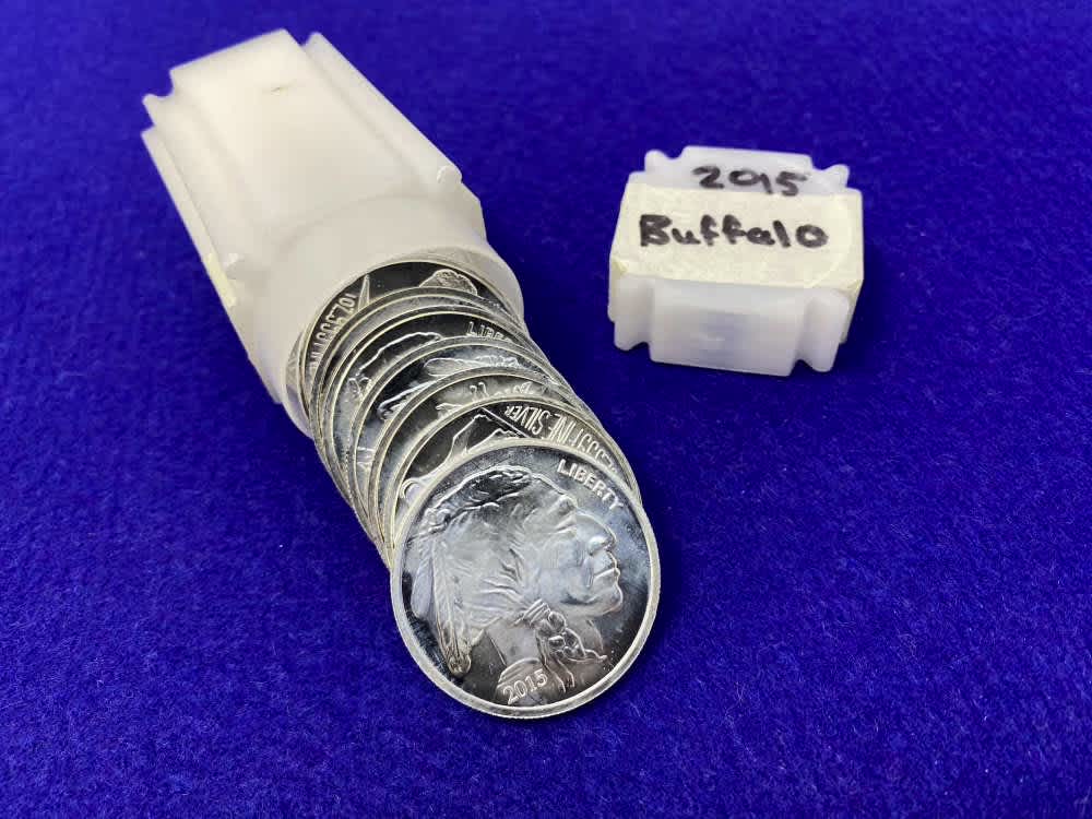 (20) Buffalo Indian Head "1oz SILVER Rnds" *Roll of 20* TWENTY TROY OUNCES-img-6