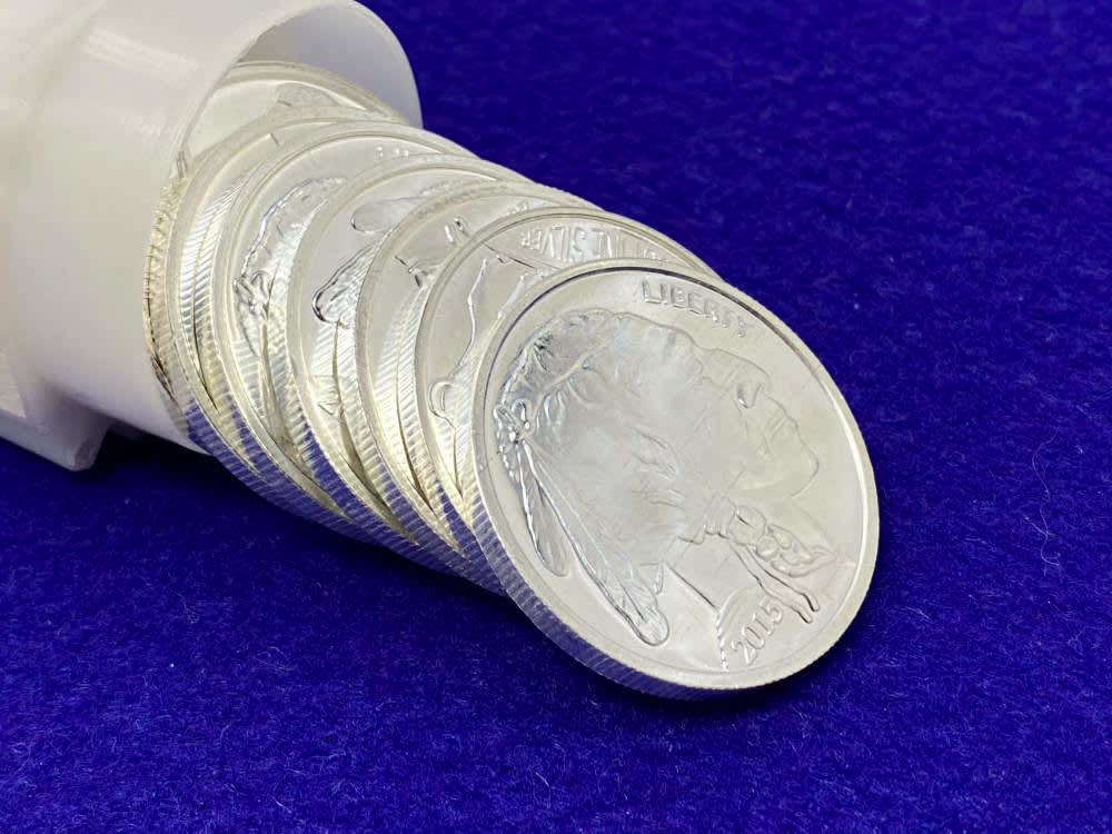 (20) Buffalo Indian Head "1oz SILVER Rnds" *Roll of 20* TWENTY TROY OUNCES-img-0
