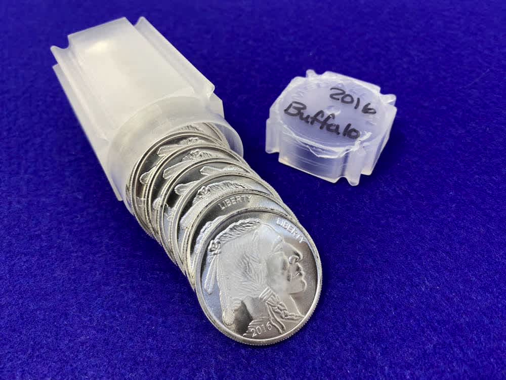 (20) Buffalo Indian Head "1oz SILVER Rnds" *Roll of 20* TWENTY TROY OUNCES-img-8