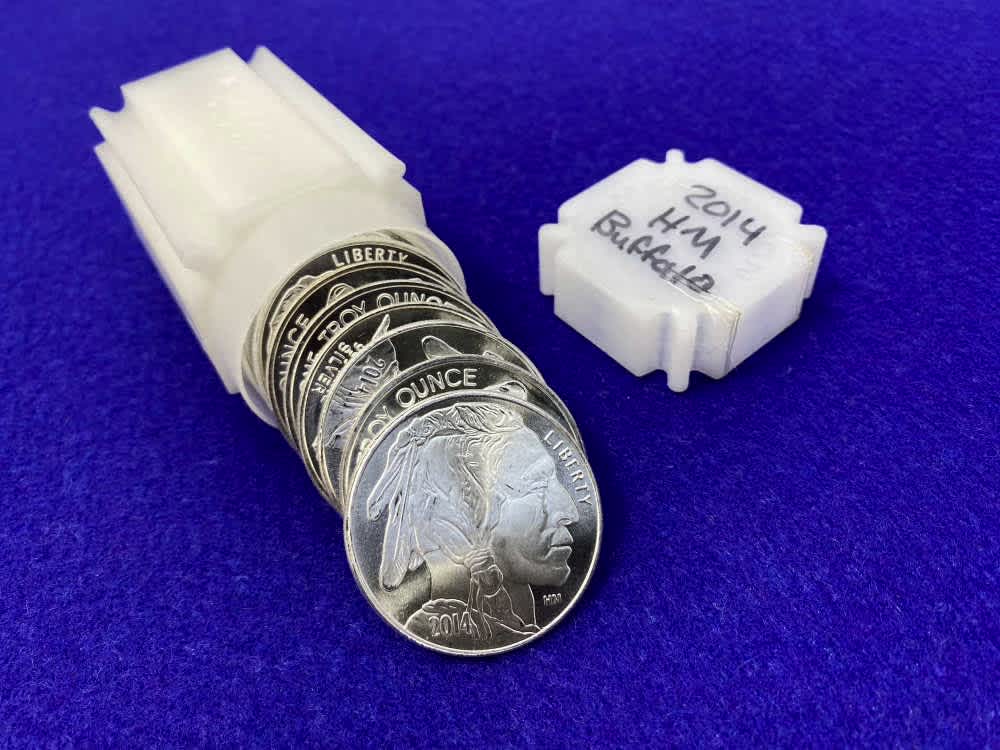 (20) Buffalo Indian Head "1oz SILVER Rnds" *Roll of 20* TWENTY TROY OUNCES-img-6