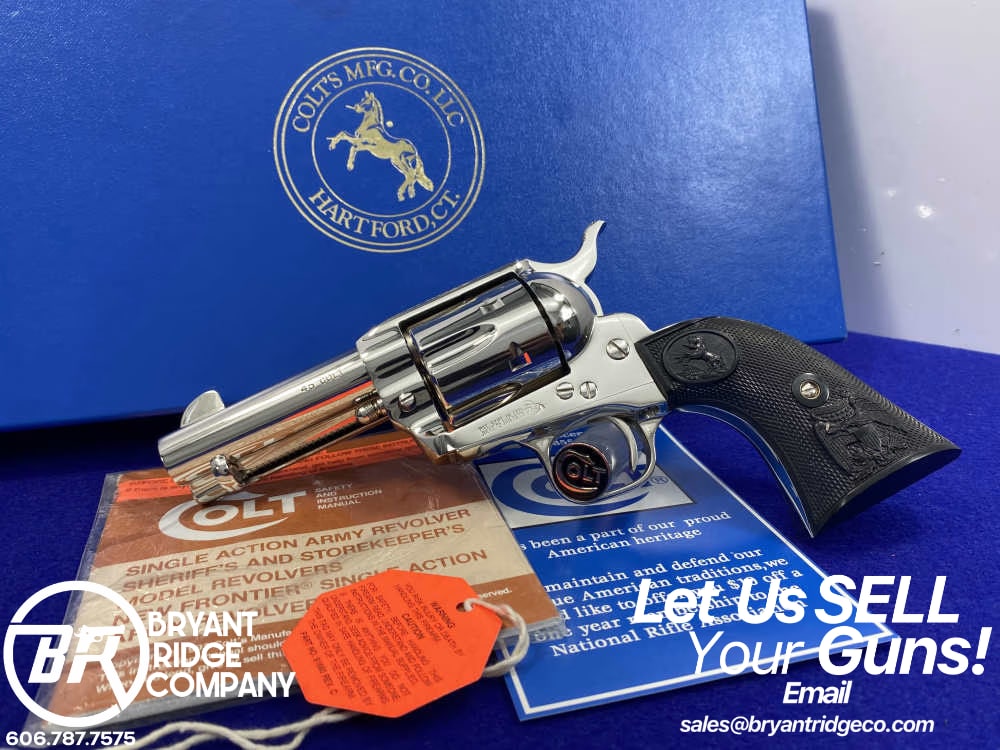 1998 Colt Single Action Army .45 Nickel 3.5" *NEW IN BOX EXAMPLE* Pristine-img-0