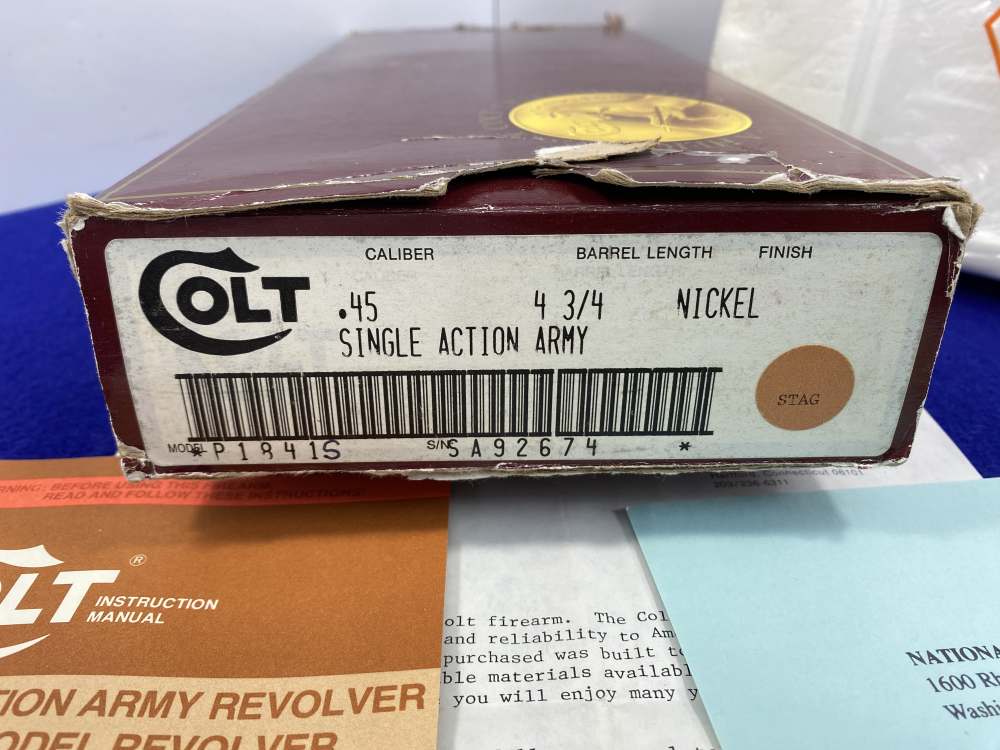 1988 Colt Single Action Army .45 -GENUINE SAMBAR STAGS PRISTINE EXAMPLE--img-5
