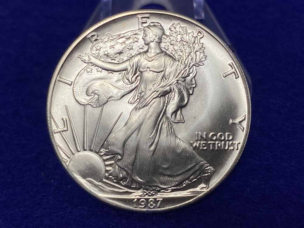 20) Silver Eagle *DESIRABLE 1987 DATE* Full Tube 20 Troy Ounces SILVER *BU*-img-6