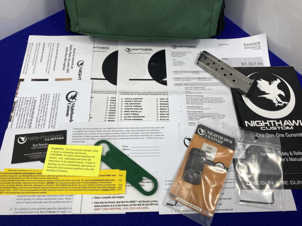 2022 Nighthawk Custom President 10mm -HIGH GRADE 1911- Factory Upgrades-img-4