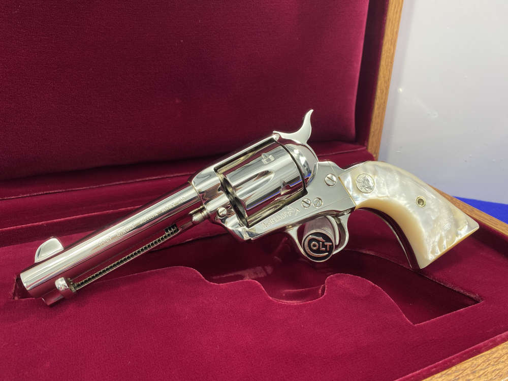 1992 Colt Single Action Army 45 Nickel 4.75 *GENUINE MOTHER OF PEARL GRIPS*-img-58
