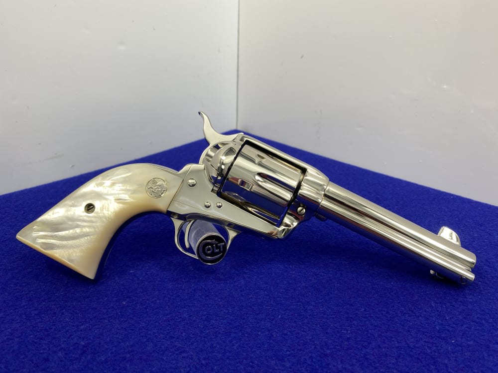1992 Colt Single Action Army 45 Nickel 4.75 *GENUINE MOTHER OF PEARL GRIPS*-img-20