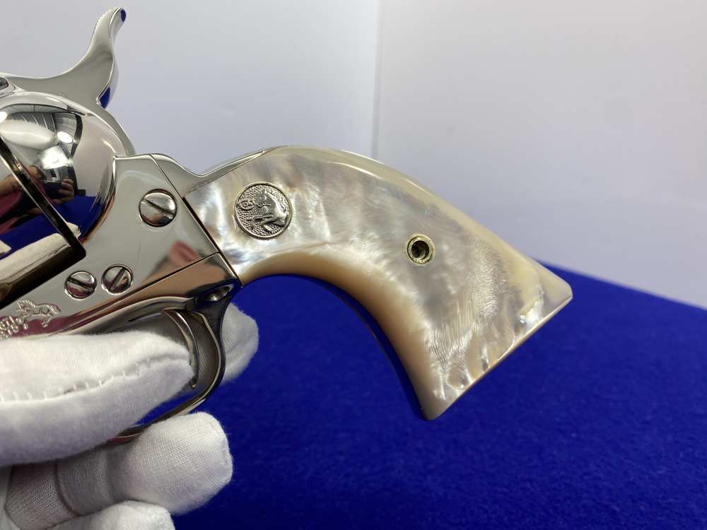 1992 Colt Single Action Army 45 Nickel 4.75 *GENUINE MOTHER OF PEARL GRIPS*-img-56