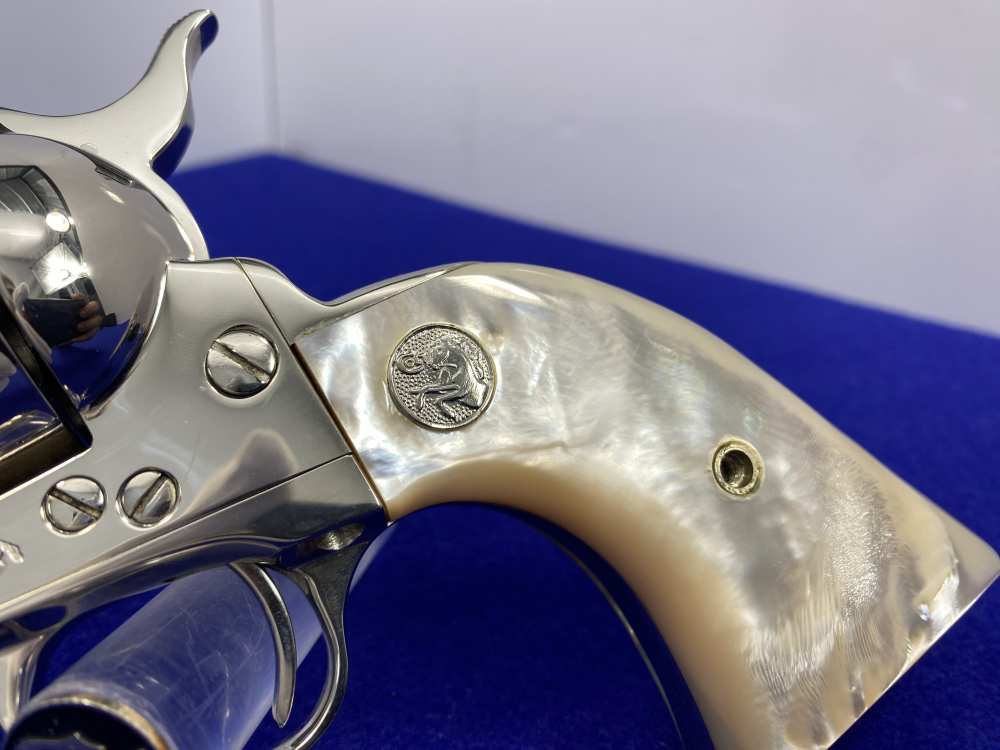 1992 Colt Single Action Army 45 Nickel 4.75 *GENUINE MOTHER OF PEARL GRIPS*-img-10