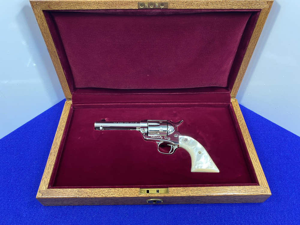 1992 Colt Single Action Army 45 Nickel 4.75 *GENUINE MOTHER OF PEARL GRIPS*-img-6