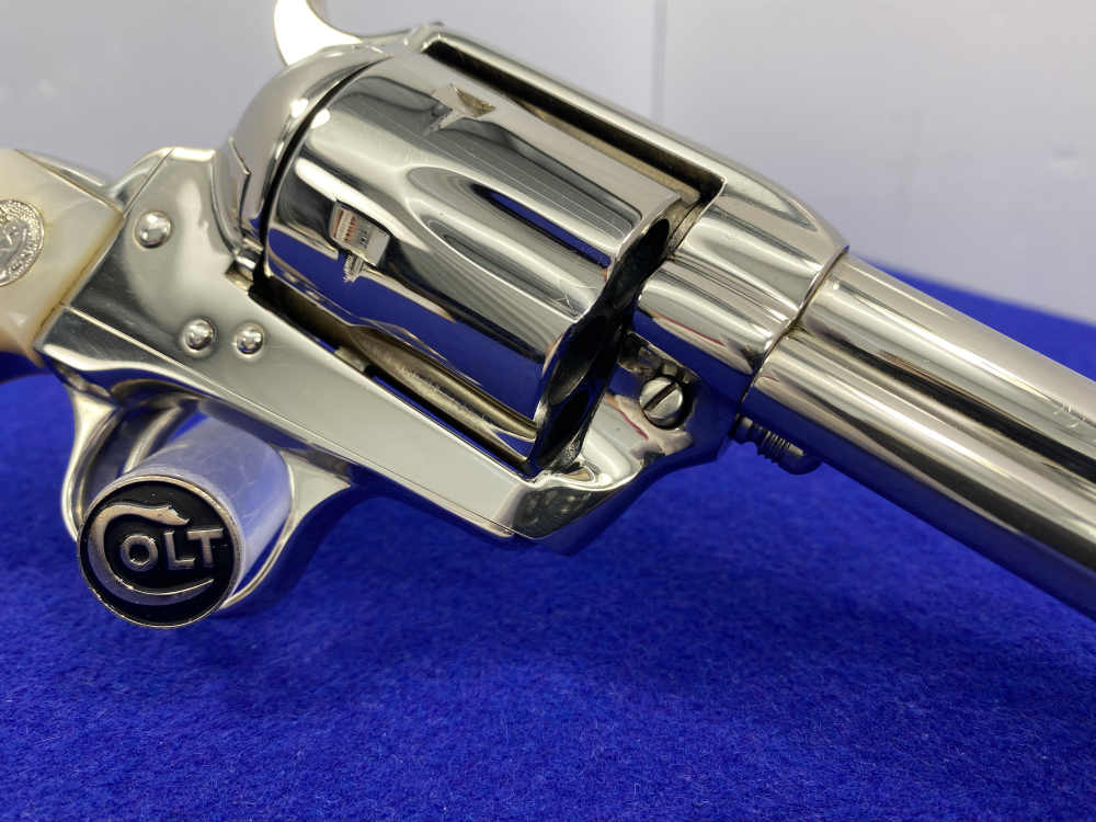 1992 Colt Single Action Army 45 Nickel 4.75 *GENUINE MOTHER OF PEARL GRIPS*-img-24
