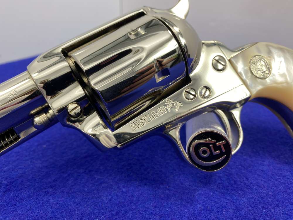 1992 Colt Single Action Army 45 Nickel 4.75 *GENUINE MOTHER OF PEARL GRIPS*-img-12