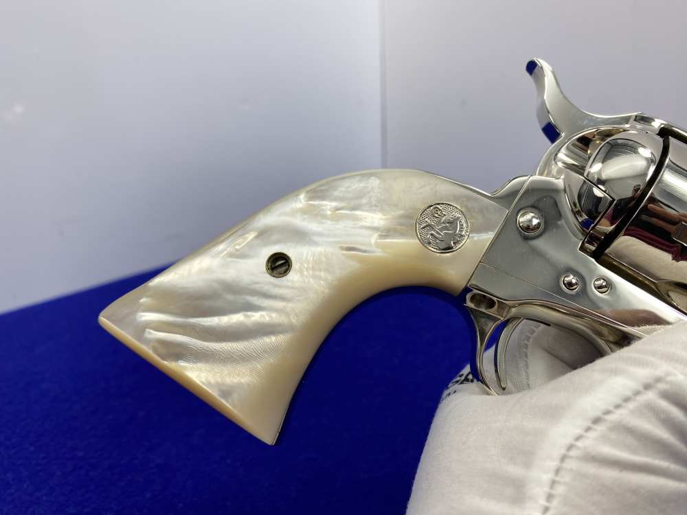 1992 Colt Single Action Army 45 Nickel 4.75 *GENUINE MOTHER OF PEARL GRIPS*-img-57