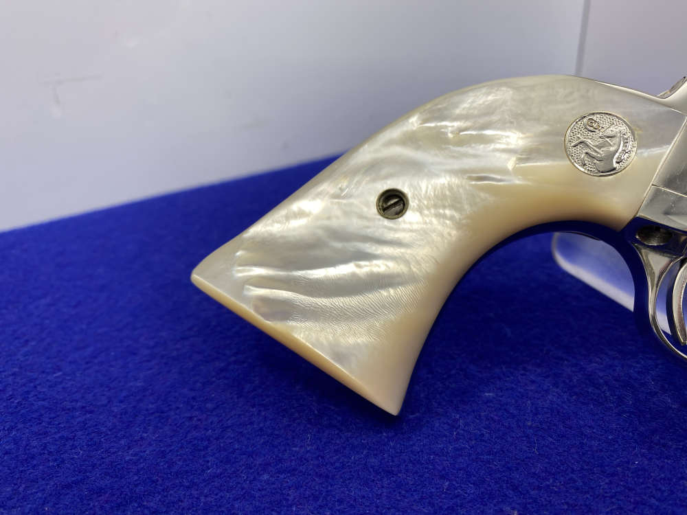 1992 Colt Single Action Army 45 Nickel 4.75 *GENUINE MOTHER OF PEARL GRIPS*-img-21