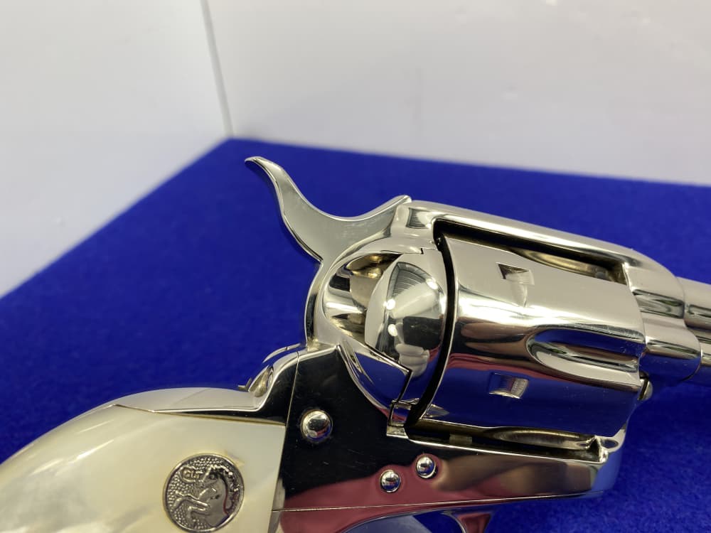1992 Colt Single Action Army 45 Nickel 4.75 *GENUINE MOTHER OF PEARL GRIPS*-img-27