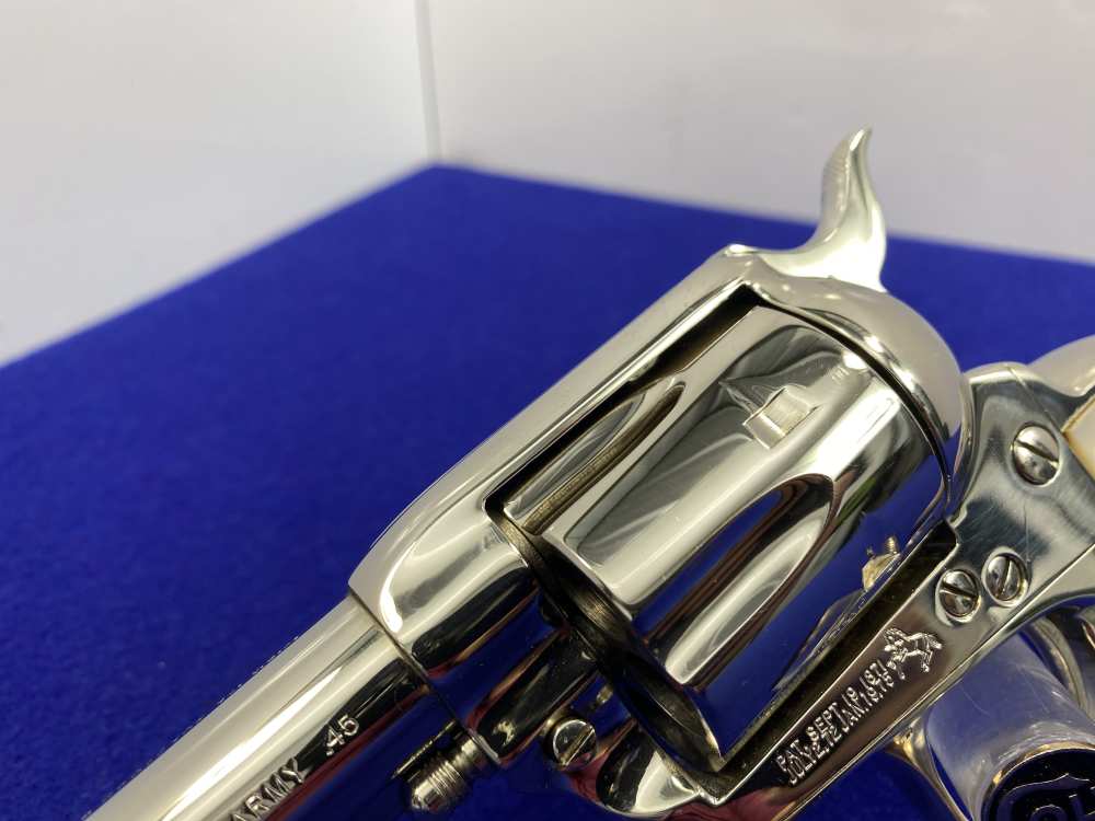 1992 Colt Single Action Army 45 Nickel 4.75 *GENUINE MOTHER OF PEARL GRIPS*-img-14