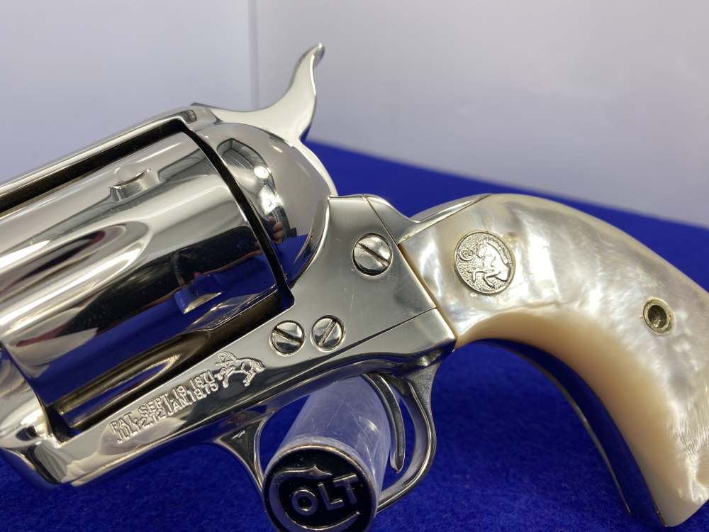 1992 Colt Single Action Army 45 Nickel 4.75 *GENUINE MOTHER OF PEARL GRIPS*-img-11