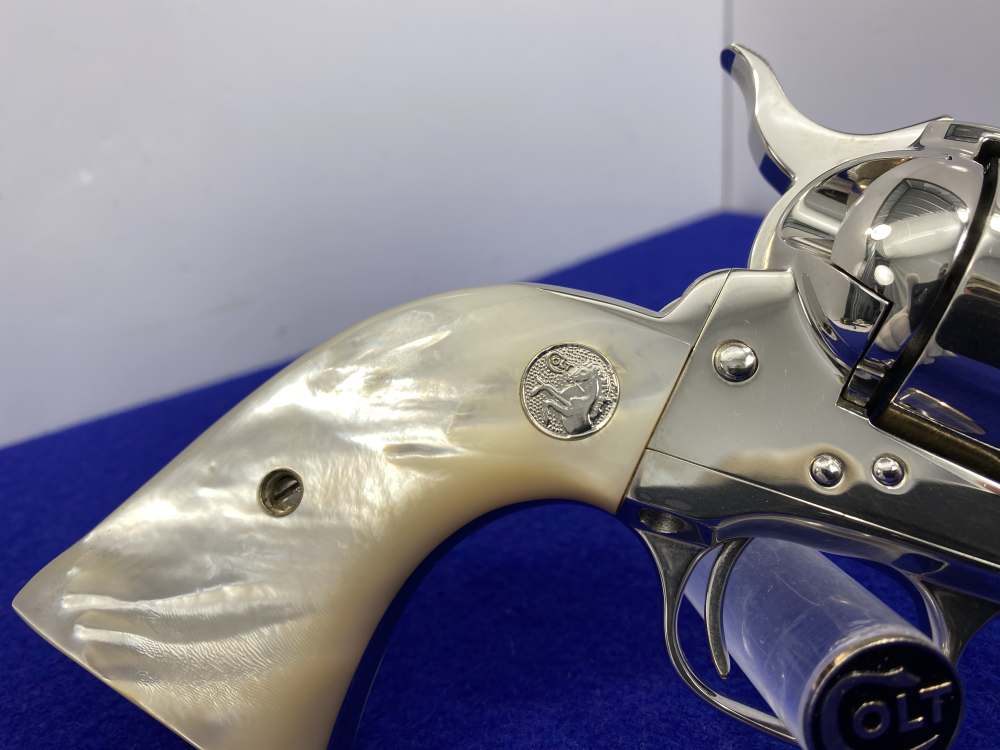 1992 Colt Single Action Army 45 Nickel 4.75 *GENUINE MOTHER OF PEARL GRIPS*-img-22