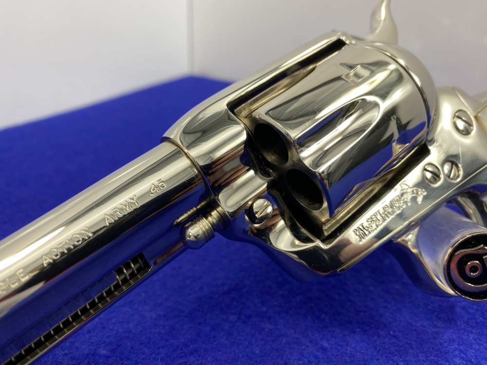 1992 Colt Single Action Army 45 Nickel 4.75 *GENUINE MOTHER OF PEARL GRIPS*-img-13