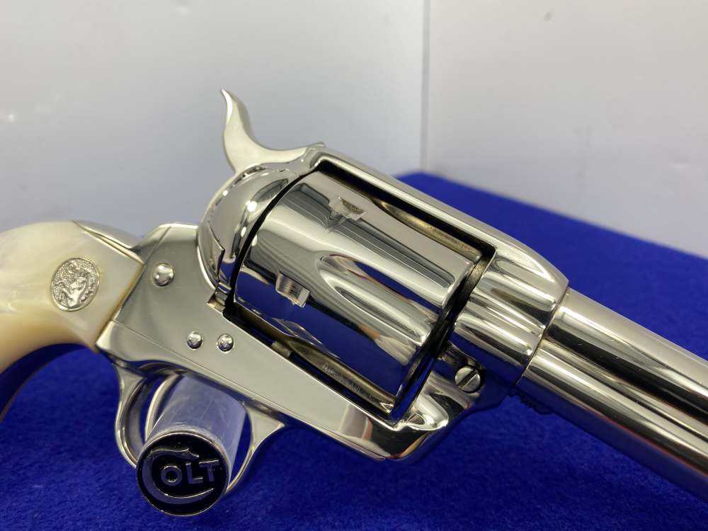 1992 Colt Single Action Army 45 Nickel 4.75 *GENUINE MOTHER OF PEARL GRIPS*-img-28