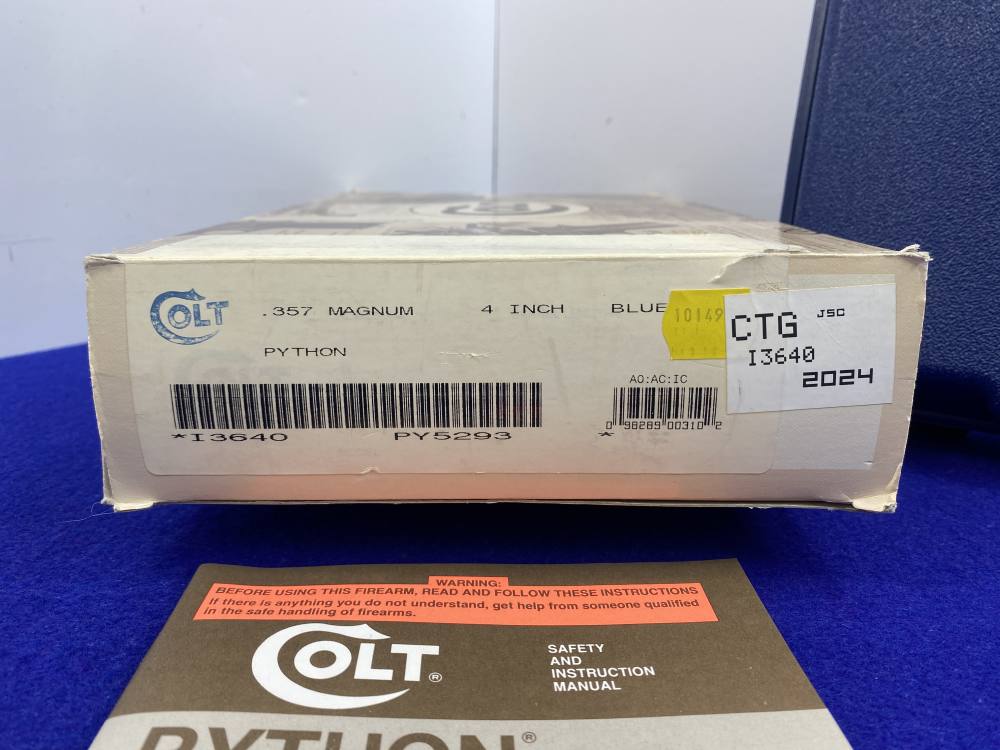 1993 Colt Python .357Mag Blued 4" *ICONIC VINTAGE SNAKE SERIES* Minty -img-5