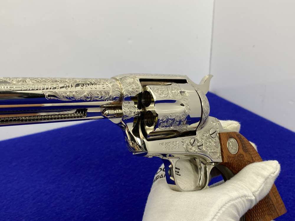 Colt SAA .44-40 Nickel 4.75" -FACTORY "C" CLASS SCROLL ENGRAVED- 31 of 40-img-76