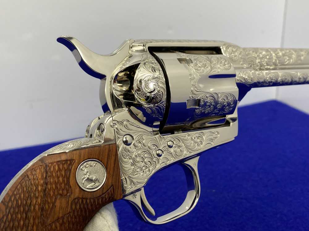 Colt SAA .44-40 Nickel 4.75" -FACTORY "C" CLASS SCROLL ENGRAVED- 31 of 40-img-71