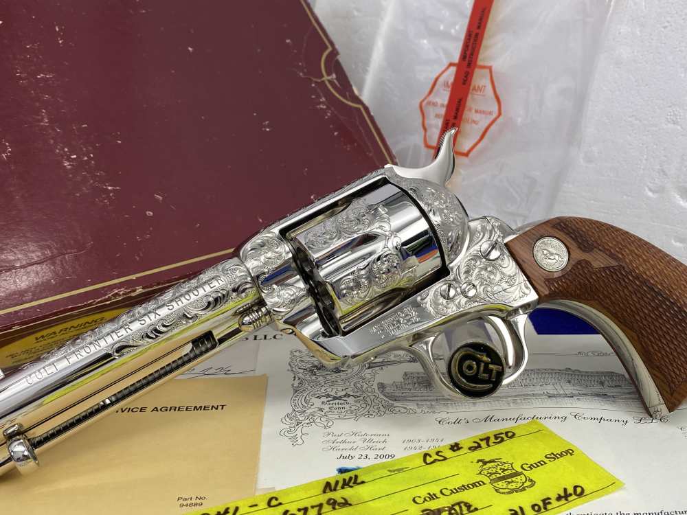Colt SAA .44-40 Nickel 4.75" -FACTORY "C" CLASS SCROLL ENGRAVED- 31 of 40-img-5