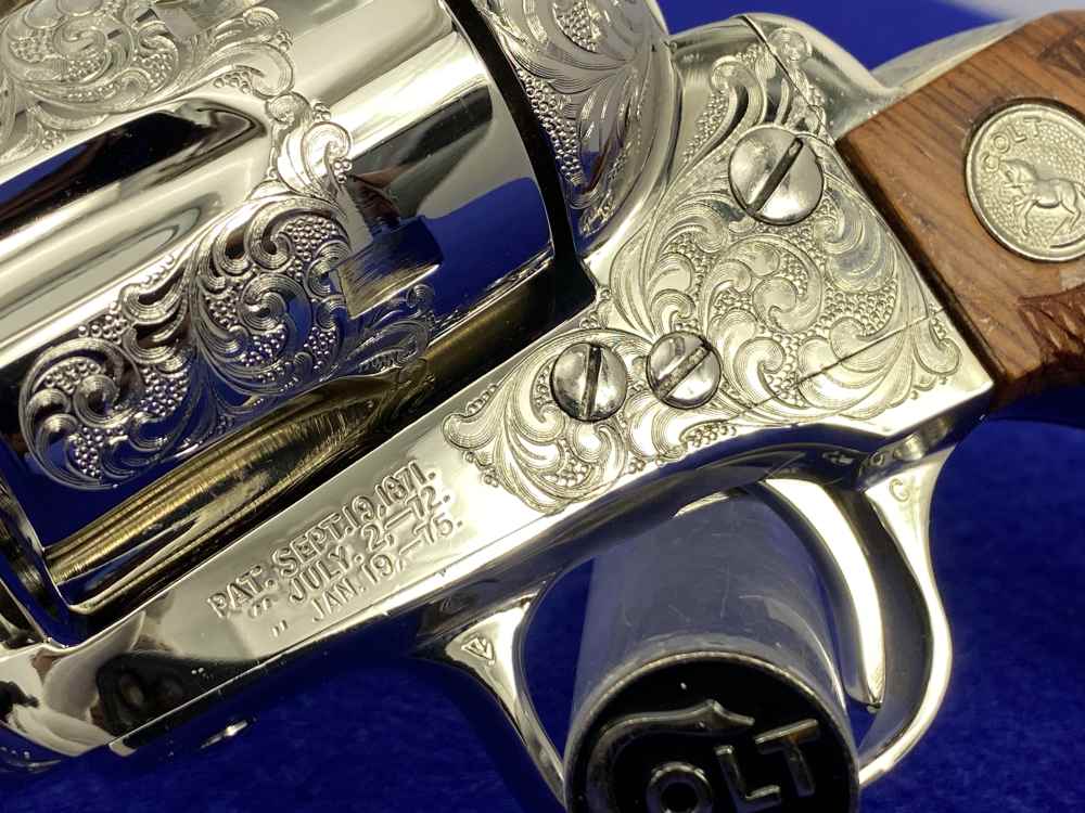 Colt SAA .44-40 Nickel 4.75" -FACTORY "C" CLASS SCROLL ENGRAVED- 31 of 40-img-16