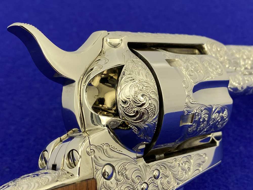 Colt SAA .44-40 Nickel 4.75" -FACTORY "C" CLASS SCROLL ENGRAVED- 31 of 40-img-30