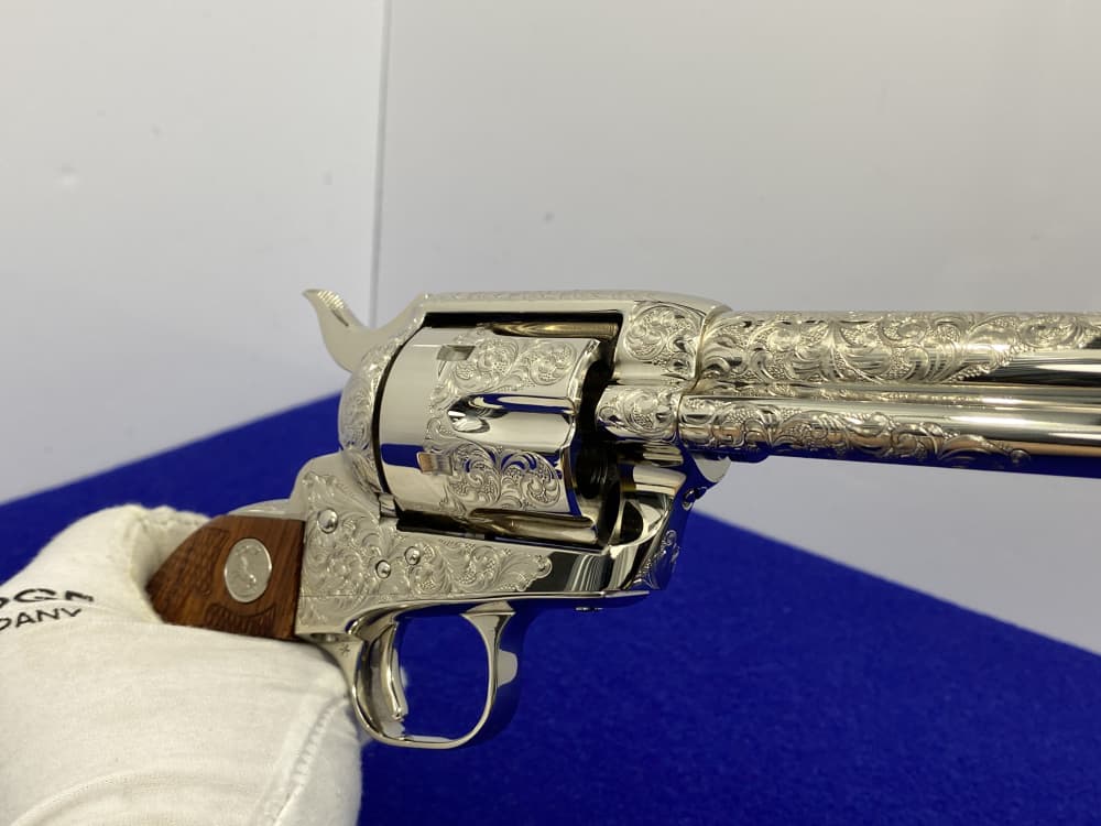 Colt SAA .44-40 Nickel 4.75" -FACTORY "C" CLASS SCROLL ENGRAVED- 31 of 40-img-77