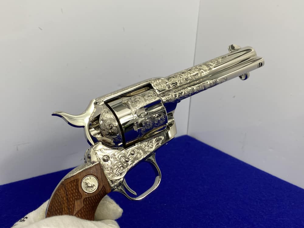 Colt SAA .44-40 Nickel 4.75" -FACTORY "C" CLASS SCROLL ENGRAVED- 31 of 40-img-74