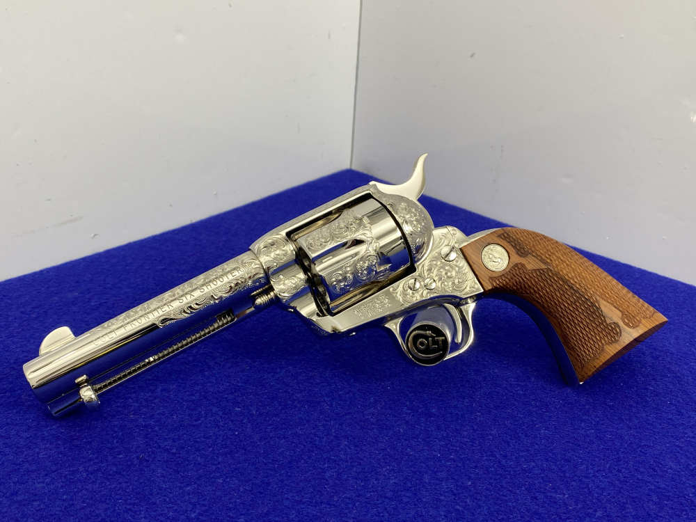 Colt SAA .44-40 Nickel 4.75" -FACTORY "C" CLASS SCROLL ENGRAVED- 31 of 40-img-9
