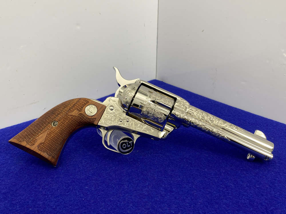 Colt SAA .44-40 Nickel 4.75" -FACTORY "C" CLASS SCROLL ENGRAVED- 31 of 40-img-25