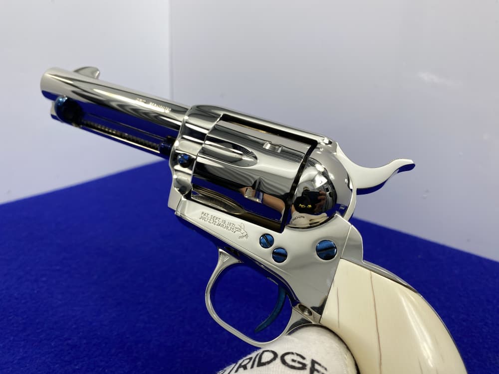Colt Single Action Army Nickel *DESIRABLE WILKERSON MODEL* RARE 4" *Ejector-img-52