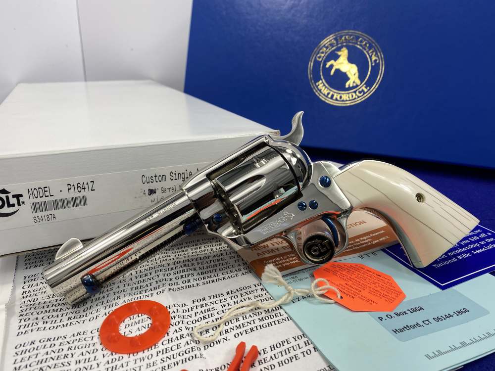 Colt Single Action Army Nickel *DESIRABLE WILKERSON MODEL* RARE 4" *Ejector-img-3