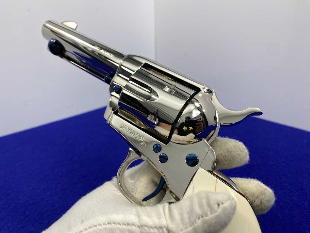 Colt Single Action Army Nickel *DESIRABLE WILKERSON MODEL* RARE 4" *Ejector-img-50