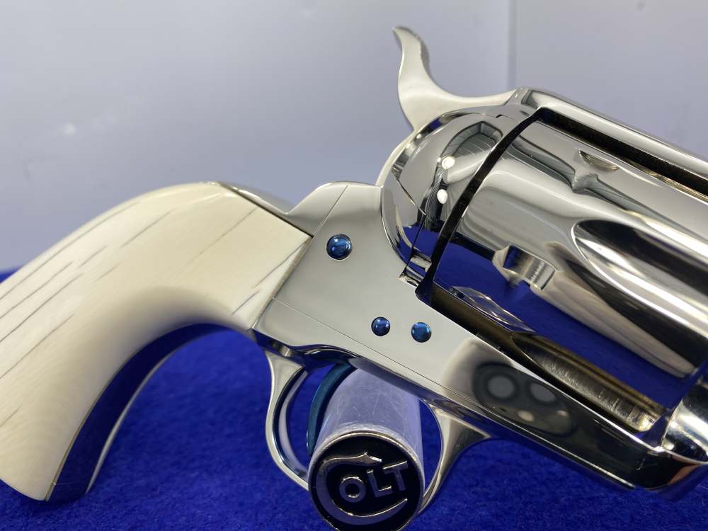 Colt Single Action Army Nickel *DESIRABLE WILKERSON MODEL* RARE 4" *Ejector-img-23