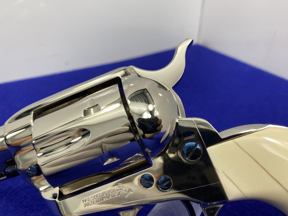 Colt Single Action Army Nickel *DESIRABLE WILKERSON MODEL* RARE 4" *Ejector-img-15