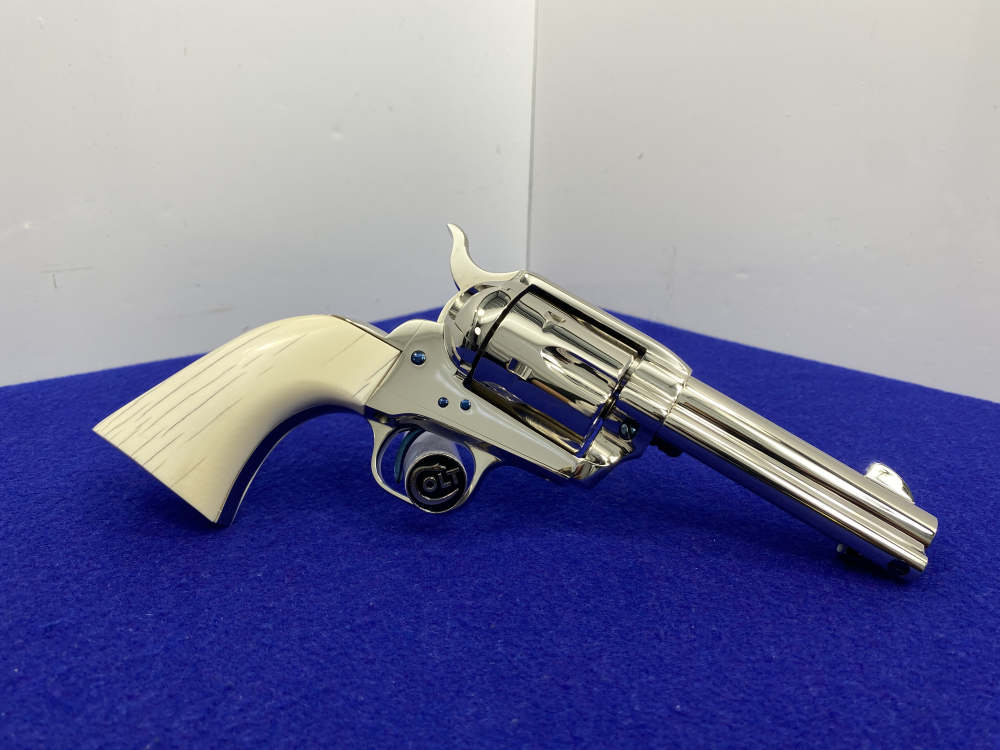 Colt Single Action Army Nickel *DESIRABLE WILKERSON MODEL* RARE 4" *Ejector-img-20