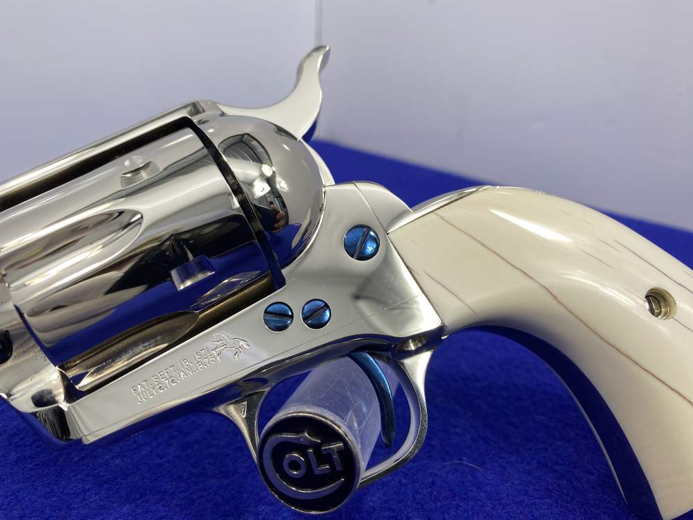 Colt Single Action Army Nickel *DESIRABLE WILKERSON MODEL* RARE 4" *Ejector-img-11