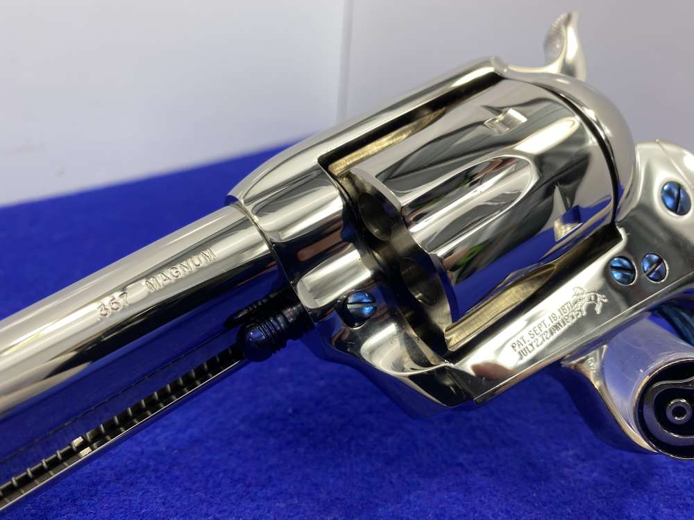 Colt Single Action Army Nickel *DESIRABLE WILKERSON MODEL* RARE 4" *Ejector-img-13